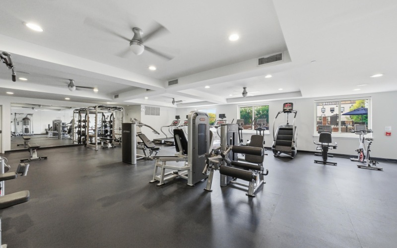 Fitness center with weights and cardio machines