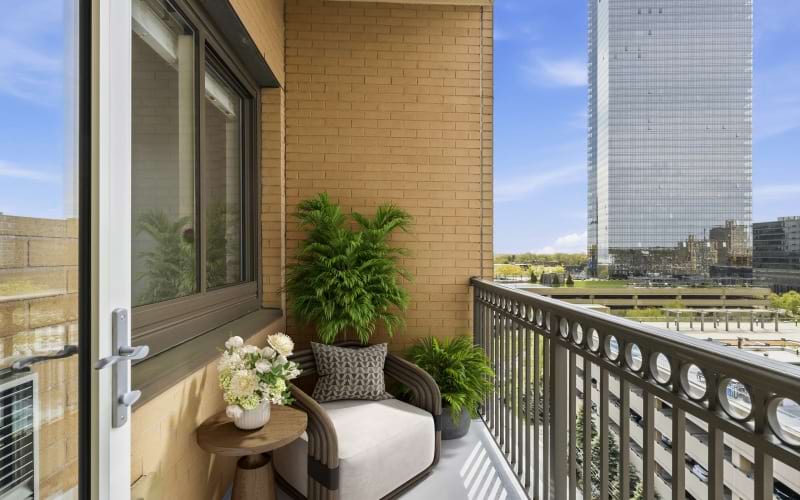 Balcony with virtually staged furniture
