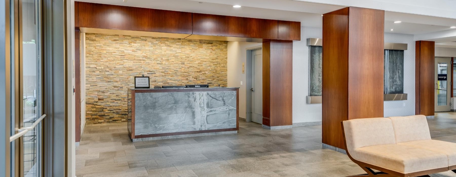a leasing office front desk